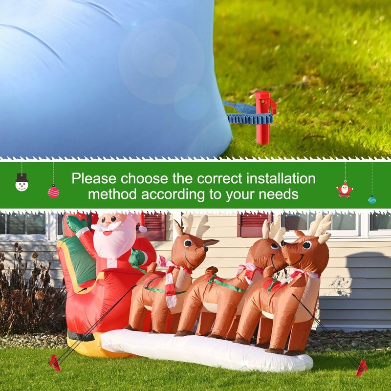 FCENDS Plastic Inflatable Stakes Set for Halloween Christmas Holiday Inflatables Garden Decorations, Include 12PCS Inflatable Tent Stakes, 12Pcs of Hooks, and 65.5 FT Rope - Image 4